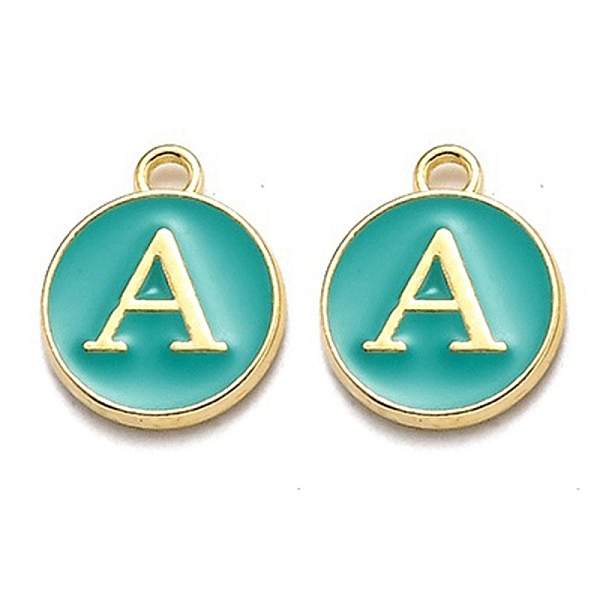 PandaHall Golden Plated Alloy Enamel Charms, Enamelled Sequins, Flat Round with Alphabet, Letter.A, Green, 14x12x2mm, Hole: 1.5mm...
PandaHall Golden Plated Alloy Enamel Charms, Enamelled Sequins, Flat Round with Alphabet, Letter.A, Green, 14x12x2mm, Hole: 1.5mm...