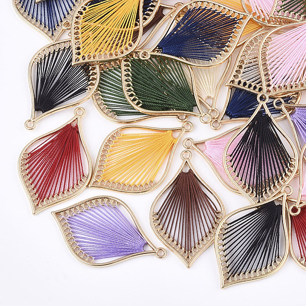 PandaHall Cotton Thread Woven Pendants, with Alloy Findings, Leaf, Golden, Mixed Color, 43x26.5x2mm, Hole: 1.8mm Cotton Leaf Multicolor
PandaHall Cotton Thread Woven Pendants, with Alloy Findings, Leaf, Golden, Mixed Color, 43x26.5x2mm, Hole: 1.8mm Cotton Leaf Multicolor