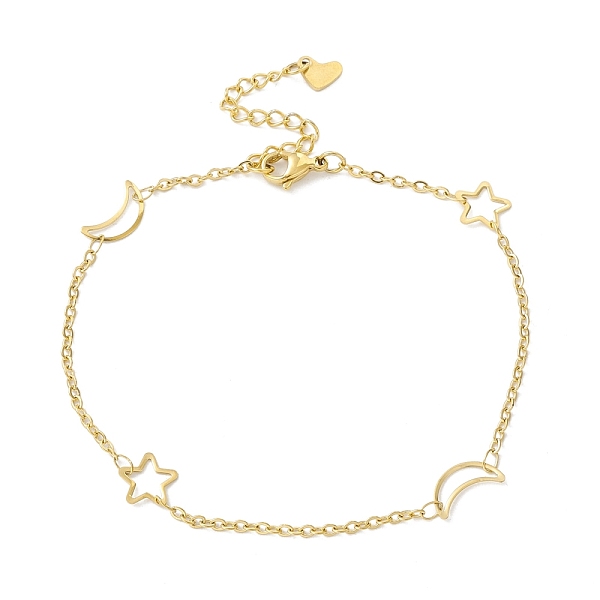 PandaHall Vacuum Plating 304 Stainless Steel Moon and Star Link Anklet with Cable Chains for Women, Golden, 8-7/8 inch(22.5cm) Stainless...
PandaHall Vacuum Plating 304 Stainless Steel Moon and Star Link Anklet with Cable Chains for Women, Golden, 8-7/8 inch(22.5cm) Stainless...