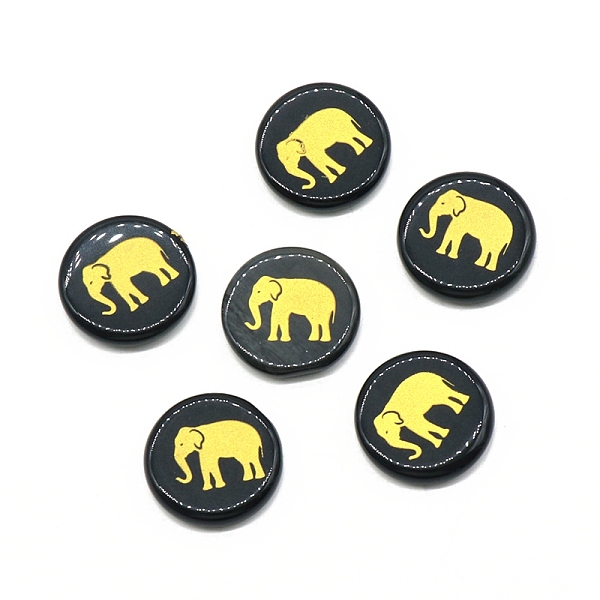 PandaHall Natural Black Obsidian Diaplay Decorations, Reiki Energy Stone Feng Shui Ornament, Flat Round with Elephant Pattern, 25x6mm...
PandaHall Natural Black Obsidian Diaplay Decorations, Reiki Energy Stone Feng Shui Ornament, Flat Round with Elephant Pattern, 25x6mm...