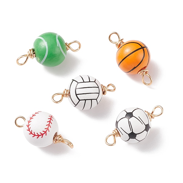 PandaHall Natural Wood Connector Charms, with Real 18K Gold Plated Copper Wire Wrapped, Dyed, Round with Ball Pattern, Mixed Color..., Multicolor
PandaHall Natural Wood Connector Charms, with Real 18K Gold Plated Copper Wire Wrapped, Dyed, Round with Ball Pattern, Mixed Color..., Multicolor