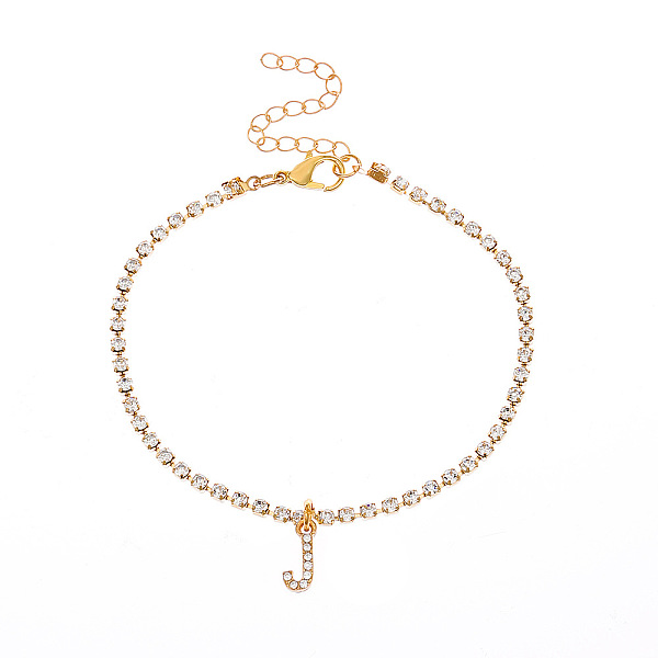 PandaHall Fashionable and Creative Rhinestone Anklet Bracelets, English Letter J Hip-hop Creative Beach Anklet for Women, Golden Alloy
PandaHall Fashionable and Creative Rhinestone Anklet Bracelets, English Letter J Hip-hop Creative Beach Anklet for Women, Golden Alloy