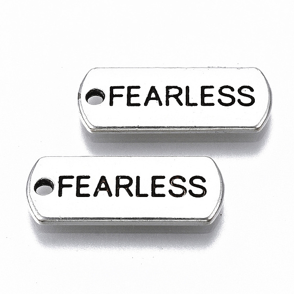 PandaHall Tibetan Style Alloy Pendants, Lead Free & Cadmium Free, Inspirational Message Charms, Rectangle with Word Fearless, Antique Silver...
PandaHall Tibetan Style Alloy Pendants, Lead Free & Cadmium Free, Inspirational Message Charms, Rectangle with Word Fearless, Antique Silver...