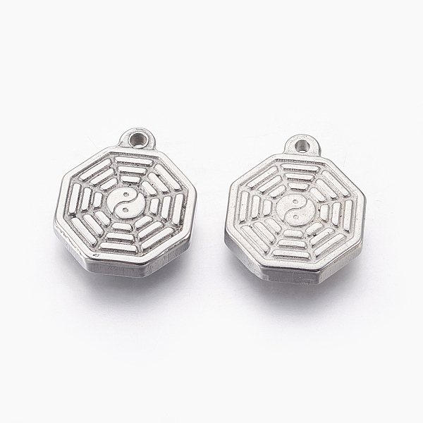 PandaHall Feng Shui 304 Stainless Steel Pendants, Octagon with Yin Yang, Stainless Steel Color, 18x14.5x3.5mm, Hole: 1.4mm 304 Stainless...
PandaHall Feng Shui 304 Stainless Steel Pendants, Octagon with Yin Yang, Stainless Steel Color, 18x14.5x3.5mm, Hole: 1.4mm 304 Stainless...