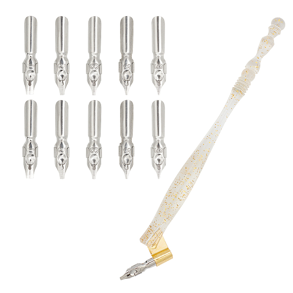 PandaHall Gorgecraft Resin Calligraphy Oblique Nib Pen Holder, with Removable Brass Flange and 304 Stainless Steel Nibs, Clear, 17cm...
PandaHall Gorgecraft Resin Calligraphy Oblique Nib Pen Holder, with Removable Brass Flange and 304 Stainless Steel Nibs, Clear, 17cm...