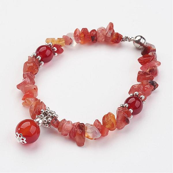 PandaHall Natural Carnelian(Dyed & Heated) Beaded Bracelets, with Brass Magnetic Clasp, 7-1/8 inch(18cm) Carnelian
PandaHall Natural Carnelian(Dyed & Heated) Beaded Bracelets, with Brass Magnetic Clasp, 7-1/8 inch(18cm) Carnelian