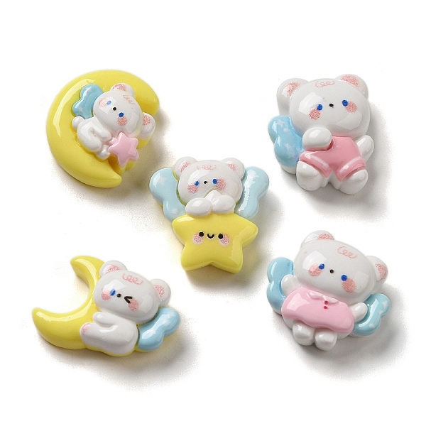 PandaHall Opaque Cartoon Resin Decoden Cabochons, Bear with Moon & Star & Cloud, Mixed Shapes, Mixed Color, 15~20.5x17~20.5x6~8.5mm Resin..., Multicolor
PandaHall Opaque Cartoon Resin Decoden Cabochons, Bear with Moon & Star & Cloud, Mixed Shapes, Mixed Color, 15~20.5x17~20.5x6~8.5mm Resin..., Multicolor