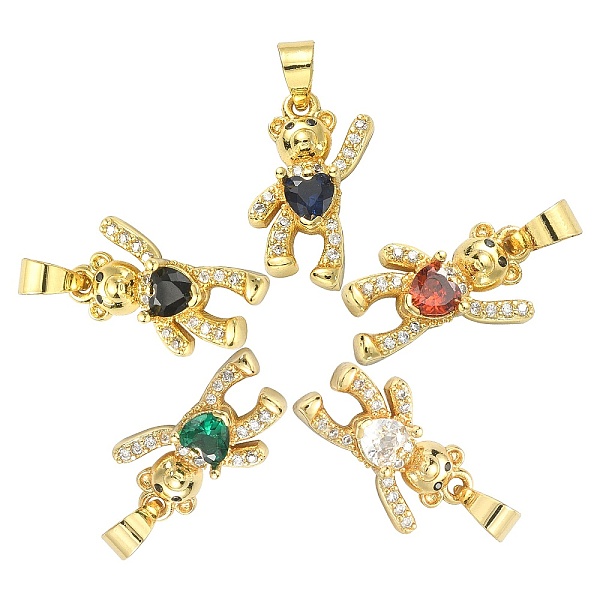 PandaHall 5Pcs 5 Colors Brass Clear Cubic Zirconia Pendants, Long-Lasting Plated, Bear, Real 18K Gold Plated, 17x11x4mm, Hole: 3.5mm..., Multicolor
PandaHall 5Pcs 5 Colors Brass Clear Cubic Zirconia Pendants, Long-Lasting Plated, Bear, Real 18K Gold Plated, 17x11x4mm, Hole: 3.5mm..., Multicolor