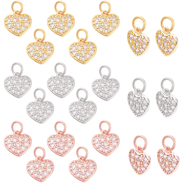 PandaHall 24Pcs 3 Colors Brass Micro Pave Clear Cubic Zirconia Charms, Heart with Jump Rings, Mixed Color, 10x10x1.8mm, Hole: 3mm...
PandaHall 24Pcs 3 Colors Brass Micro Pave Clear Cubic Zirconia Charms, Heart with Jump Rings, Mixed Color, 10x10x1.8mm, Hole: 3mm...