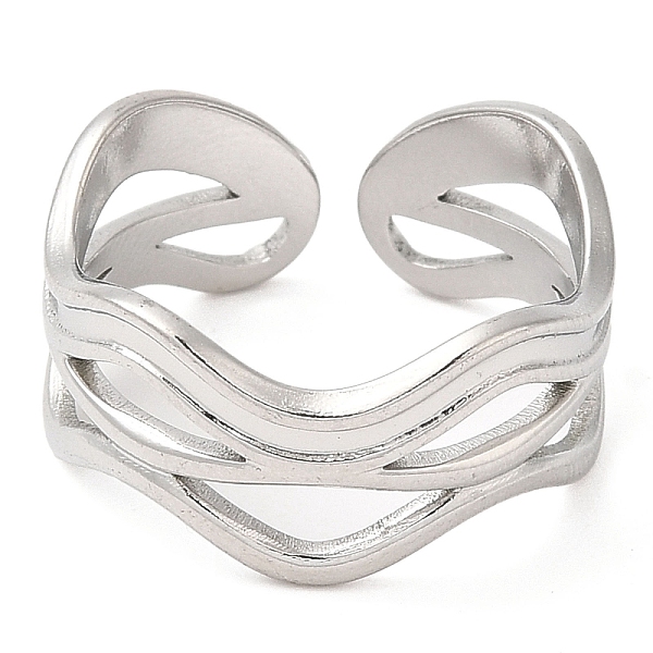 PandaHall 304 Stainless Steel Open Cuff Rings, Wave, Stainless Steel Color, US Size 6 3/4(17.1mm) 304 Stainless Steel
PandaHall 304 Stainless Steel Open Cuff Rings, Wave, Stainless Steel Color, US Size 6 3/4(17.1mm) 304 Stainless Steel