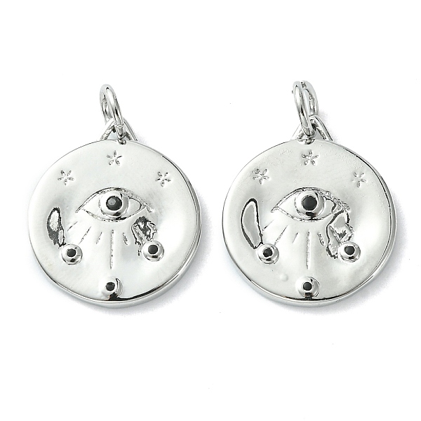 PandaHall Rack Plating Brass Micro Pave Cubic Zirconia Pendants, Long-Lasting Plated, Lead Free & Cadmium Free, Flat Round with Evil Eye..., Black
PandaHall Rack Plating Brass Micro Pave Cubic Zirconia Pendants, Long-Lasting Plated, Lead Free & Cadmium Free, Flat Round with Evil Eye..., Black