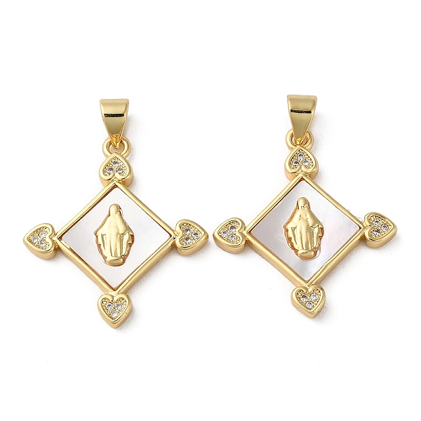 PandaHall Brass Micro Pave Cubic Zirconia Pendants, with Shell, Diamond, Real 18K Gold Plated, 25x22.5x3mm, Hole: 4.5x3.5mm Brass+Cubic..., White
PandaHall Brass Micro Pave Cubic Zirconia Pendants, with Shell, Diamond, Real 18K Gold Plated, 25x22.5x3mm, Hole: 4.5x3.5mm Brass+Cubic..., White