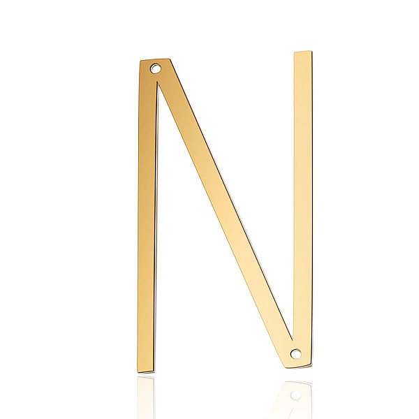 PandaHall 201 Stainless Steel Links connectors, Letter, Golden, Letter.N, 37x20.5x1mm, Hole: 1mm 201 Stainless Steel Letter N
PandaHall 201 Stainless Steel Links connectors, Letter, Golden, Letter.N, 37x20.5x1mm, Hole: 1mm 201 Stainless Steel Letter N