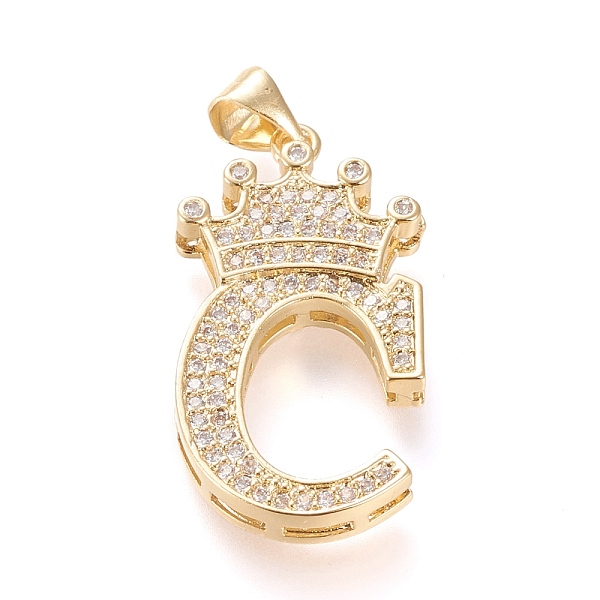 PandaHall Brass Micro Pave Cubic Zirconia Pendants, Long-Lasting Plated, with Snap on Bail, Letter.C with Crown, Real 18K Gold Plated, Clear...
PandaHall Brass Micro Pave Cubic Zirconia Pendants, Long-Lasting Plated, with Snap on Bail, Letter.C with Crown, Real 18K Gold Plated, Clear...