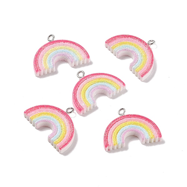 PandaHall Opaque Resin Pendants, with Platinum Tone Iron Loops and Glitter Powder, Rainbow, Colorful, 20x27x4mm, Hole: 2mm Iron+Resin...
PandaHall Opaque Resin Pendants, with Platinum Tone Iron Loops and Glitter Powder, Rainbow, Colorful, 20x27x4mm, Hole: 2mm Iron+Resin...