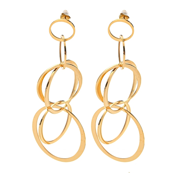 PandaHall Ion Plating(IP) 304 Stainless Steel Dangle Studs Earring, Ring, Real 18K Gold Plated, 95x39mm 304 Stainless Steel Ring
PandaHall Ion Plating(IP) 304 Stainless Steel Dangle Studs Earring, Ring, Real 18K Gold Plated, 95x39mm 304 Stainless Steel Ring