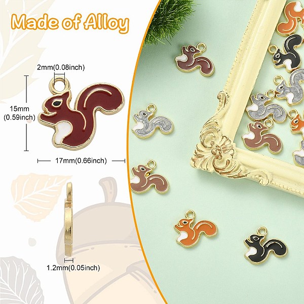 PandaHall 50Pcs 5 Colors Alloy Enamel Pendants, Squirrel, Light Gold, Mixed Color, 15x17x1.2mm, Hole: 2mm, 10pcs/color Alloy+Enamel Other..., Multicolor
PandaHall 50Pcs 5 Colors Alloy Enamel Pendants, Squirrel, Light Gold, Mixed Color, 15x17x1.2mm, Hole: 2mm, 10pcs/color Alloy+Enamel Other..., Multicolor