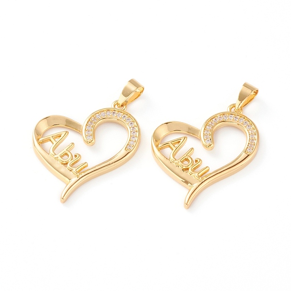 PandaHall Brass Micro Pave Clear Cubic Zirconia Pendants, Long-Lasting Plated, Heart with Word Abu, Real 18K Gold Plated, 26x22x3mm, Hole...
PandaHall Brass Micro Pave Clear Cubic Zirconia Pendants, Long-Lasting Plated, Heart with Word Abu, Real 18K Gold Plated, 26x22x3mm, Hole...