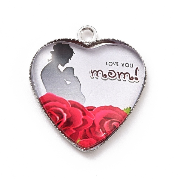PandaHall Mother's Day Alloy Pendants, with Glass, Platinum, Heart Charm with Word Mom, Cerise, 23x20.5x4mm, Hole: 2mm Alloy Heart Red
PandaHall Mother's Day Alloy Pendants, with Glass, Platinum, Heart Charm with Word Mom, Cerise, 23x20.5x4mm, Hole: 2mm Alloy Heart Red
