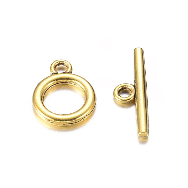 PandaHall Alloy Toggle Clasps, Cadmium Free & Nickel Free & Lead Free, Antique Golden, Ring: about 14x11x2mm, Hole: 2mm, Bar: 19x5.5x2mm...
PandaHall Alloy Toggle Clasps, Cadmium Free & Nickel Free & Lead Free, Antique Golden, Ring: about 14x11x2mm, Hole: 2mm, Bar: 19x5.5x2mm...