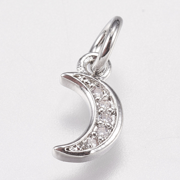 PandaHall Brass Micro Pave Cubic Zirconia Charms, Moon, Platinum, 9x5x1mm, Hole: 3.5mm Brass+Cubic Zirconia Moon Clear
PandaHall Brass Micro Pave Cubic Zirconia Charms, Moon, Platinum, 9x5x1mm, Hole: 3.5mm Brass+Cubic Zirconia Moon Clear