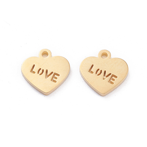 PandaHall Valentine's Day 304 Stainless Steel Charms, Laser Cut, Heart with Word Love, Golden, 10x10x1mm, Hole: 1.2mm 304 Stainless Steel...
PandaHall Valentine's Day 304 Stainless Steel Charms, Laser Cut, Heart with Word Love, Golden, 10x10x1mm, Hole: 1.2mm 304 Stainless Steel...
