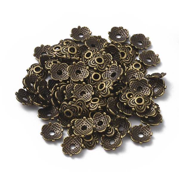 PandaHall 4-Petal Tibetan Style Alloy Flower Bead Caps, Cadmium Free & Nickel Free & Lead Free, Antique Bronze, 8x8x2mm, Hole: 2mm Alloy
PandaHall 4-Petal Tibetan Style Alloy Flower Bead Caps, Cadmium Free & Nickel Free & Lead Free, Antique Bronze, 8x8x2mm, Hole: 2mm Alloy