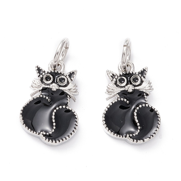 PandaHall Brass Pendants, with Enamel, Long-Lastinbg Plateed, Cat, Black, 15.5x10.5x3mm, Hole: 4.2mm Brass+Enamel Cat Shape Black
PandaHall Brass Pendants, with Enamel, Long-Lastinbg Plateed, Cat, Black, 15.5x10.5x3mm, Hole: 4.2mm Brass+Enamel Cat Shape Black