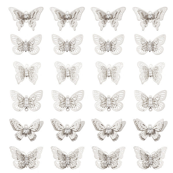 PandaHall CHGCRAFT 24Pcs 6 Style DIY Brass Filigree Pendants, with Crystal Rhinestone, 3D Butterfly, Platinum, 12~22.5x20~26x3.5~7mm, Hole...
PandaHall CHGCRAFT 24Pcs 6 Style DIY Brass Filigree Pendants, with Crystal Rhinestone, 3D Butterfly, Platinum, 12~22.5x20~26x3.5~7mm, Hole...