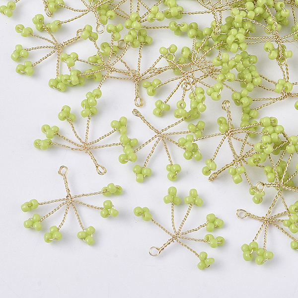 PandaHall Glass Seed Beads Wire Wrapped Pendants, with Golden Plated Brass Wires, Tree, Yellow Green, 15~16x18~21x2~3mm, Hole: 1.2mm...
PandaHall Glass Seed Beads Wire Wrapped Pendants, with Golden Plated Brass Wires, Tree, Yellow Green, 15~16x18~21x2~3mm, Hole: 1.2mm...