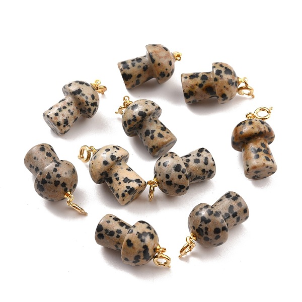 PandaHall Natural Dalmatian Jasper Pendants, with Platinum Tone Brass Findings, Mushroom, 33mm Dalmatian Jasper Mushroom
PandaHall Natural Dalmatian Jasper Pendants, with Platinum Tone Brass Findings, Mushroom, 33mm Dalmatian Jasper Mushroom