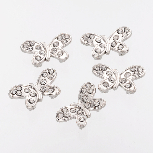 PandaHall Alloy Rhinestone Multi-Strand Links, Cadmium Free & Lead Free, Butterfly, Platinum, 12x21x2mm, Hole: 1mm Alloy+Rhinestone...
PandaHall Alloy Rhinestone Multi-Strand Links, Cadmium Free & Lead Free, Butterfly, Platinum, 12x21x2mm, Hole: 1mm Alloy+Rhinestone...