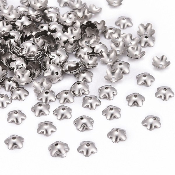 PandaHall 5-Petal Flower Smooth Surface 304 Stainless Steel Bead Caps, Stainless Steel Color, 5.5x6x2mm, Hole: 0.5mm 304 Stainless Steel
PandaHall 5-Petal Flower Smooth Surface 304 Stainless Steel Bead Caps, Stainless Steel Color, 5.5x6x2mm, Hole: 0.5mm 304 Stainless Steel