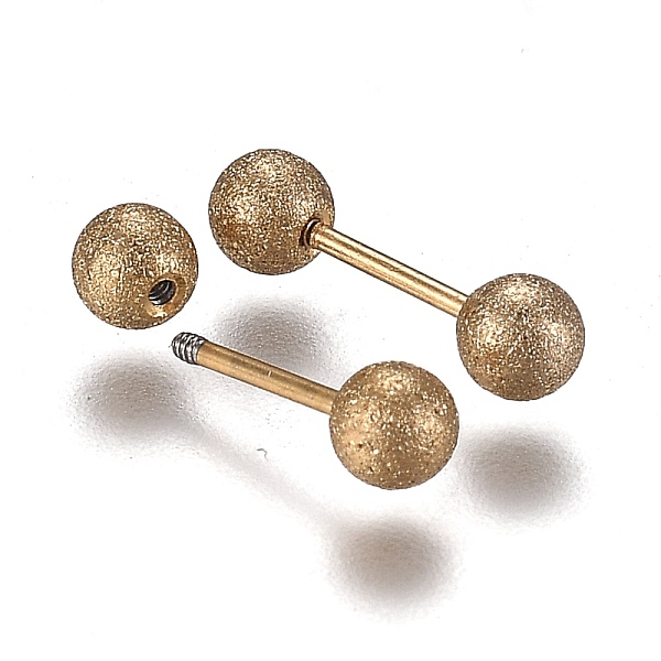 PandaHall 304 Stainless Steel Ball Stud Earrings, Textured, Barbell Cartilage Earrings, Golden, 10.5x2.5mm, Pin: 0.7mm, 12pairs/set 304...
PandaHall 304 Stainless Steel Ball Stud Earrings, Textured, Barbell Cartilage Earrings, Golden, 10.5x2.5mm, Pin: 0.7mm, 12pairs/set 304...