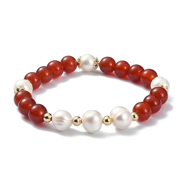 PandaHall Natural Carnelian & Pearl Beaded Stretch Bracelet for Women, Inner Diameter: 2-1/4 inch(5.6cm) Carnelian Red
PandaHall Natural Carnelian & Pearl Beaded Stretch Bracelet for Women, Inner Diameter: 2-1/4 inch(5.6cm) Carnelian Red