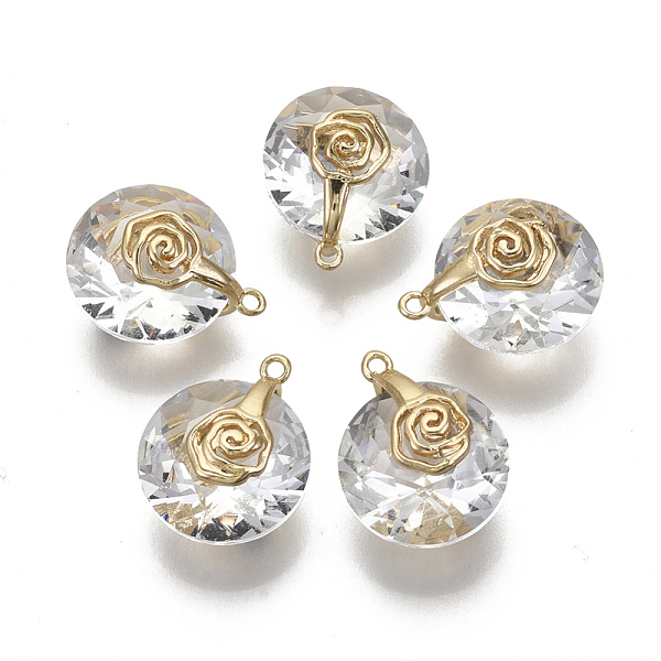 PandaHall Valentine's Day Glass Pendants, with Light Gold Plated Brass Ice Pick Pinch Bails, Faceted, Flat Round with Rose & Heart, Clear...
PandaHall Valentine's Day Glass Pendants, with Light Gold Plated Brass Ice Pick Pinch Bails, Faceted, Flat Round with Rose & Heart, Clear...