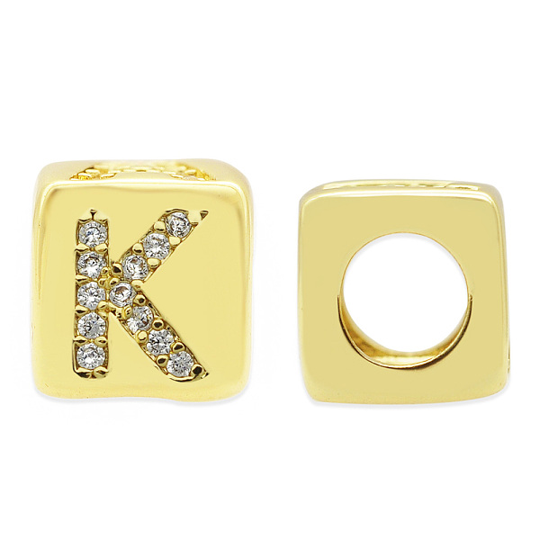 PandaHall Brass Micro Pave Clear Cubic Zirconia European Beads, Cube with Letter, Letter.K, 8.5x8.5x8.5mm, Hole: 5mm, 3pcs/bag Brass Letter...
PandaHall Brass Micro Pave Clear Cubic Zirconia European Beads, Cube with Letter, Letter.K, 8.5x8.5x8.5mm, Hole: 5mm, 3pcs/bag Brass Letter...