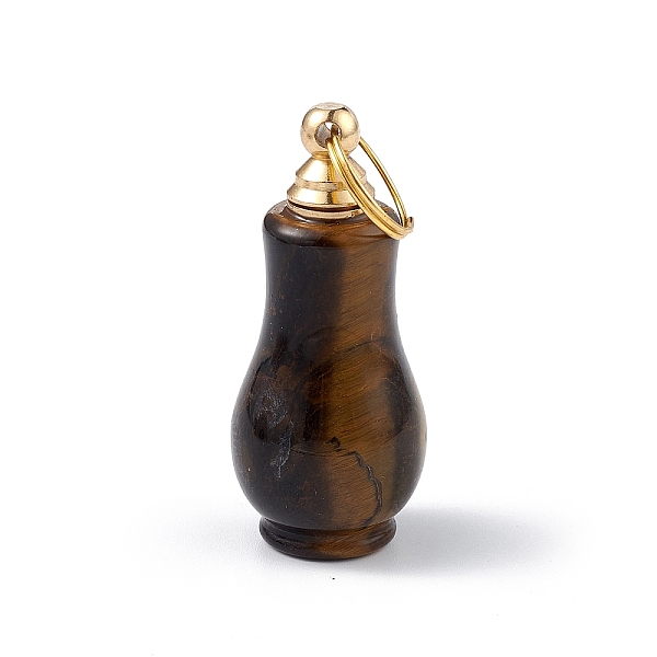 PandaHall Natural Tiger Eye Openable Perfume Bottle Pendants, Faceted Gourd Charm, with Golden Tone Brass Findings, 41.5x18mm, Hole: 10.5mm...
PandaHall Natural Tiger Eye Openable Perfume Bottle Pendants, Faceted Gourd Charm, with Golden Tone Brass Findings, 41.5x18mm, Hole: 10.5mm...