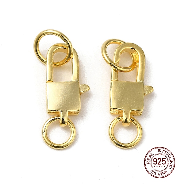 PandaHall 925 Sterling Silver Lobster Claw Clasps with Jump Rings, Square with 925 Stamp, Golden, 13x6.5x2.8mm Sterling Silver Square
PandaHall 925 Sterling Silver Lobster Claw Clasps with Jump Rings, Square with 925 Stamp, Golden, 13x6.5x2.8mm Sterling Silver Square