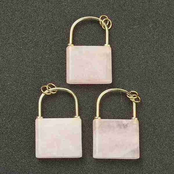 PandaHall Natural Rose Quartz Pendants, with Golden Plated Brass Findings, Lock, 46.5~47x30x7mm, Hole: 6mm Rose Quartz Lock
PandaHall Natural Rose Quartz Pendants, with Golden Plated Brass Findings, Lock, 46.5~47x30x7mm, Hole: 6mm Rose Quartz Lock