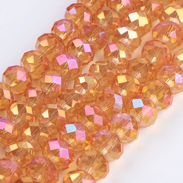 PandaHall Electroplate Glass Beads Strands, Full Rainbow Plated, Faceted, Rondelle, Orange, 8x6mm, Hole: 1~1.5mm, about 70~72pcs/strand...
PandaHall Electroplate Glass Beads Strands, Full Rainbow Plated, Faceted, Rondelle, Orange, 8x6mm, Hole: 1~1.5mm, about 70~72pcs/strand...