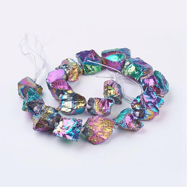 PandaHall Electroplated Natural Quartz Crystal Bead Strands, Nuggets, Multi-color Plated, 18~25x20~28x10~20mm, Hole: 2mm, about 16pcs/strand...
PandaHall Electroplated Natural Quartz Crystal Bead Strands, Nuggets, Multi-color Plated, 18~25x20~28x10~20mm, Hole: 2mm, about 16pcs/strand...