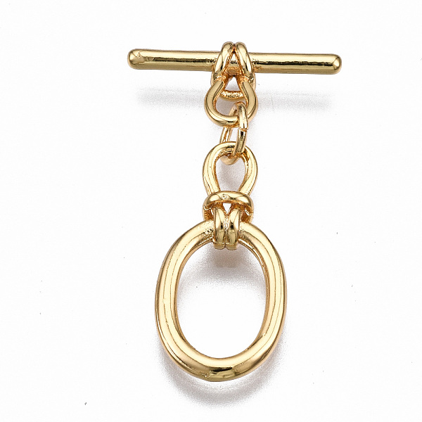 PandaHall Brass Toggle Clasps, Nickel Free, Oval, Real 18K Gold Plated, 30mm long, Bar: 17x9x3mm, hole: 3.5x2mm, Jump Ring: 5x1mm, Inner...
PandaHall Brass Toggle Clasps, Nickel Free, Oval, Real 18K Gold Plated, 30mm long, Bar: 17x9x3mm, hole: 3.5x2mm, Jump Ring: 5x1mm, Inner...