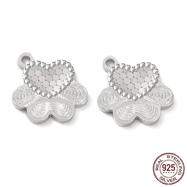 PandaHall Rhodium Plated 925 Sterling Silver Charms, Bear Paw Print with Heart & Polka Dot Charm, Textured, Real Platinum Plated...
PandaHall Rhodium Plated 925 Sterling Silver Charms, Bear Paw Print with Heart & Polka Dot Charm, Textured, Real Platinum Plated...