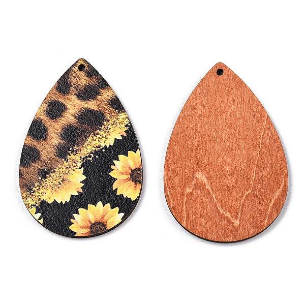 PandaHall Single Face Sunflower Printed Wood Big Pendants, Teardrop Charm, Sandy Brown, Leopard Print Pattern, 60x40x3mm, Hole: 2mm Wood...
PandaHall Single Face Sunflower Printed Wood Big Pendants, Teardrop Charm, Sandy Brown, Leopard Print Pattern, 60x40x3mm, Hole: 2mm Wood...