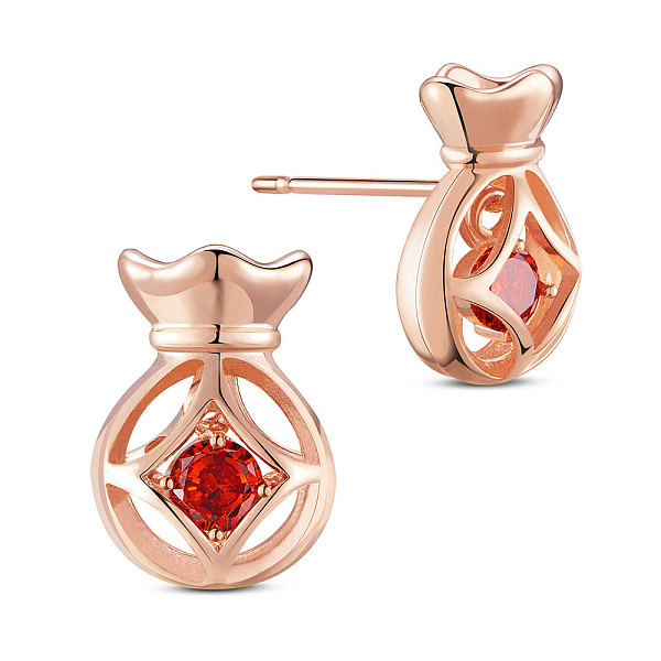 PandaHall SHEGRACE Brass Stud Earrings, with Cubic Zirconia, Purse, Rose Gold, 10.8x7.9mm Cubic Zirconia Red
PandaHall SHEGRACE Brass Stud Earrings, with Cubic Zirconia, Purse, Rose Gold, 10.8x7.9mm Cubic Zirconia Red