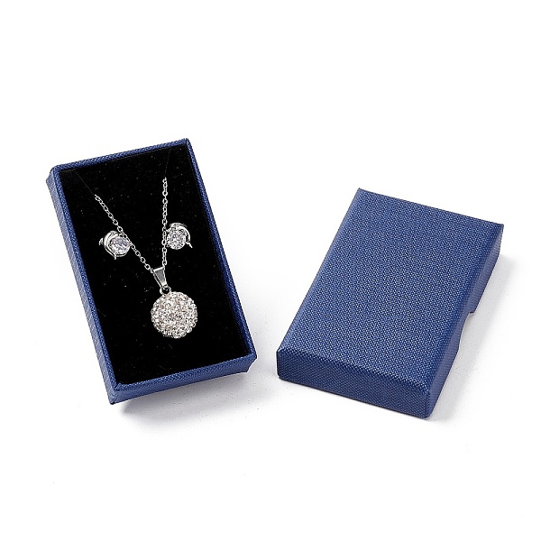 PandaHall Paper with Sponge Mat Necklace Boxes, Rectangle, Dark Blue, 8x5x1.7cm, Inner Diameter: 7.2x4.3x1cm Paper Rectangle
PandaHall Paper with Sponge Mat Necklace Boxes, Rectangle, Dark Blue, 8x5x1.7cm, Inner Diameter: 7.2x4.3x1cm Paper Rectangle