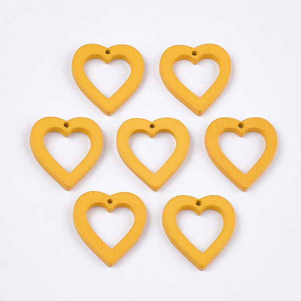 PandaHall Painted Poplar Wood Pendants, Heart, Gold, 25x23x3mm, Hole: 1.5mm Wood Heart Gold
PandaHall Painted Poplar Wood Pendants, Heart, Gold, 25x23x3mm, Hole: 1.5mm Wood Heart Gold