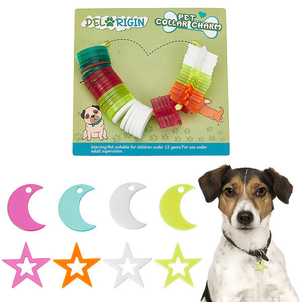 PandaHall 48Pcs 2 Style 4 Colors Transparent Blank Acrylic Pet Dog ID Tag, for Puppy Collar Charms, Star & Moon, Mixed Color..., Multicolor
PandaHall 48Pcs 2 Style 4 Colors Transparent Blank Acrylic Pet Dog ID Tag, for Puppy Collar Charms, Star & Moon, Mixed Color..., Multicolor