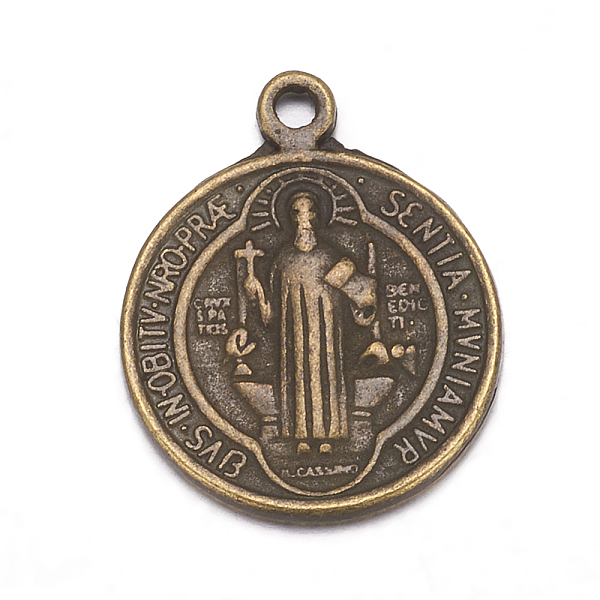 PandaHall Tibetan Style Alloy Pendants, Saint Benedict Medal, Cadmium Free & Nickel Free & Lead Free, Flat Round, Antique Bronze Color, Size...
PandaHall Tibetan Style Alloy Pendants, Saint Benedict Medal, Cadmium Free & Nickel Free & Lead Free, Flat Round, Antique Bronze Color, Size...